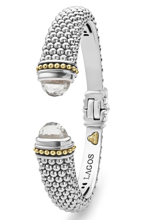 Shop Lagos Caviar Color Cuff In Silver/white Topaz