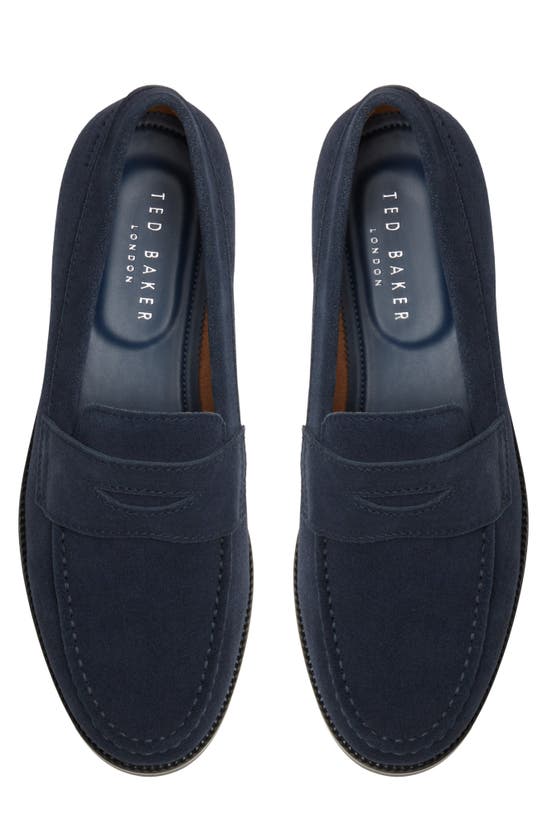 Shop Ted Baker London Parliament Penny Loafer In Navy