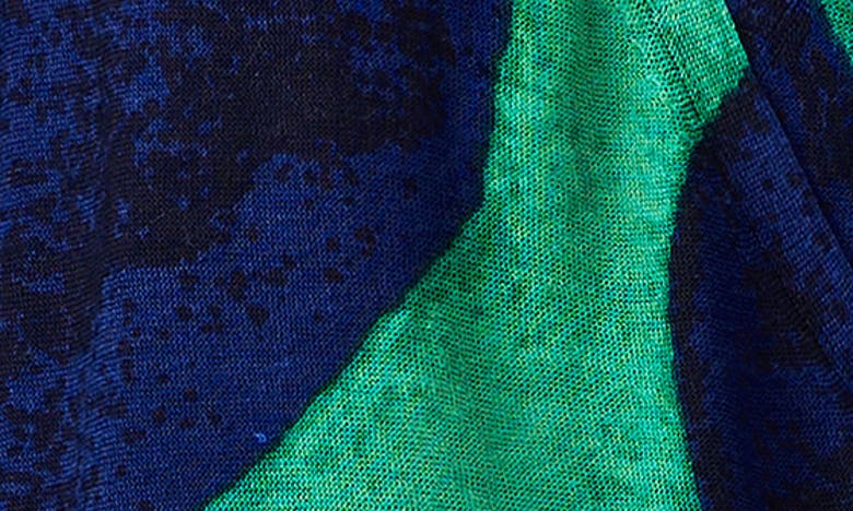Shop Nic + Zoe Ocean Dot Four-way Linen Blend Cardigan In Green Multi