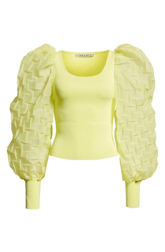 ALICE AND OLIVIA ALICE + OLIVIA ABELLA PLEAT SLEEVE SWEATER