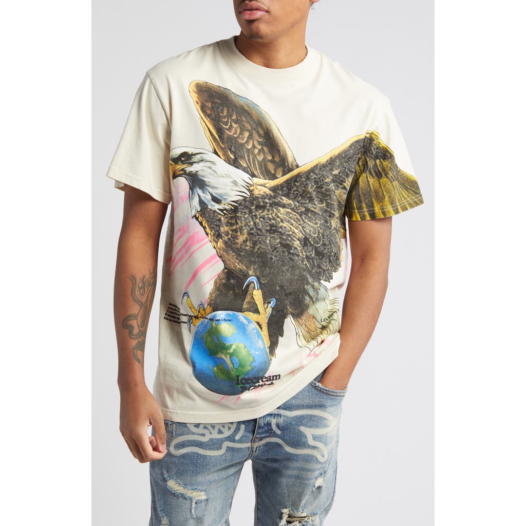 ICECREAM Fear of a Rich Planet Graphic T-Shirt in Antique White 