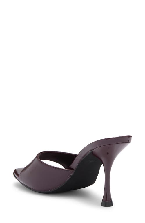 Jeffrey Campbell Agent Slide Sandal In Wine Crinkle Patent