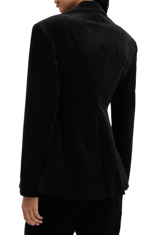 Shop Allsaints Sevenh Double Breasted Corduroy Blazer In Black