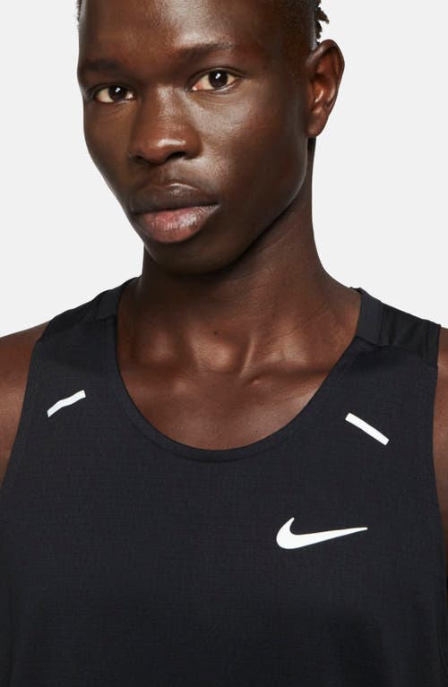 Shop Nike Dri-fit 365 Running Tank In Black/reflective Silv