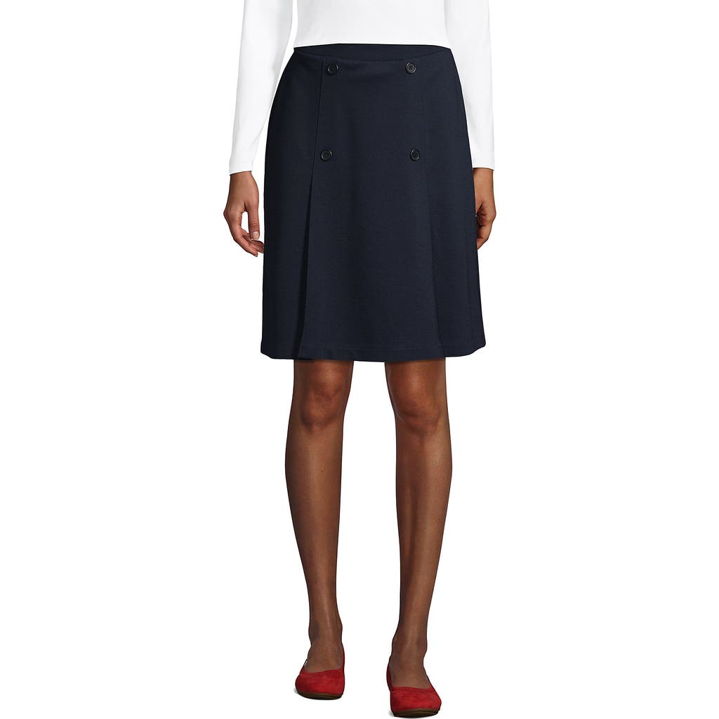 LANDS' END LANDS' END SCHOOL UNIFORM PONTE BUTTON FRONT SKORT
