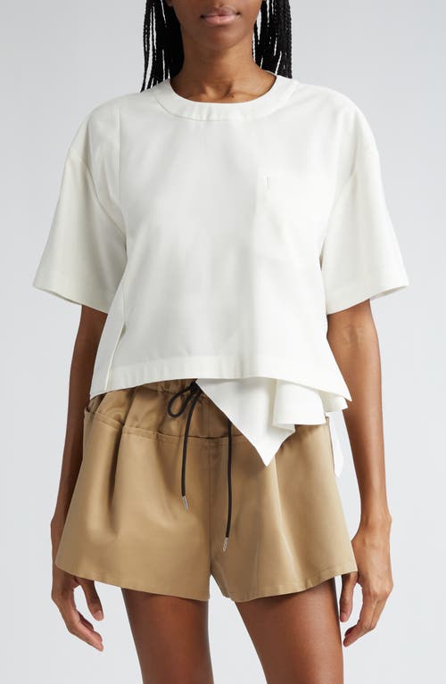 Sacai Asymmetric Crop T-Shirt Off White at Nordstrom,