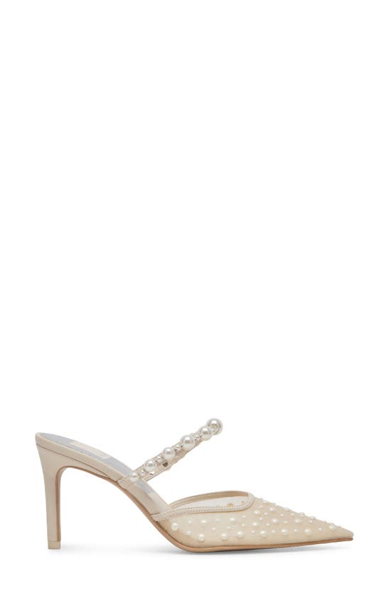 Shop Dolce Vita Katik Imitation Pearl Pointed Toe Pump In Ivory Mesh