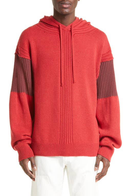 Judy Turner Leif Cashmere Pullover Hoodie in Ginger Brick Stripe