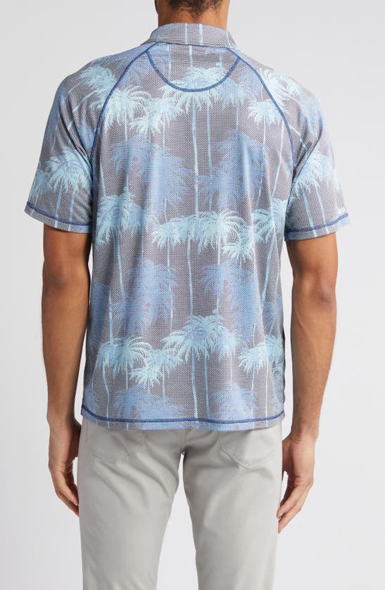 Shop Tommy Bahama Villa Cabana Palm Tree Print Polo In Island Navy