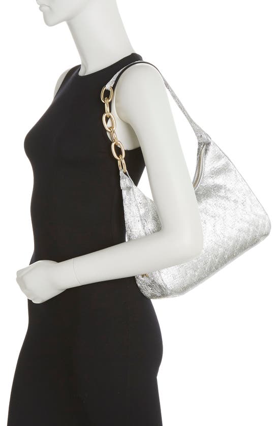 House Of Want Newbie Vegan Leather Shoulder Bag In Silver