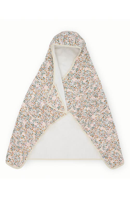 little unicorn Cotton Muslin & Terry Hooded Towel in Pressed Petals at Nordstrom