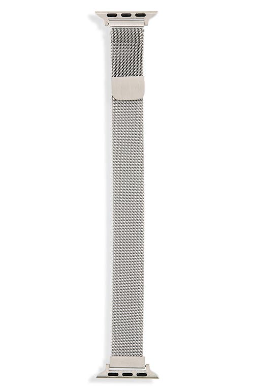 The Posh Tech Skinny Stainless Steel Mesh Apple  Watch Replacement Band In Gray