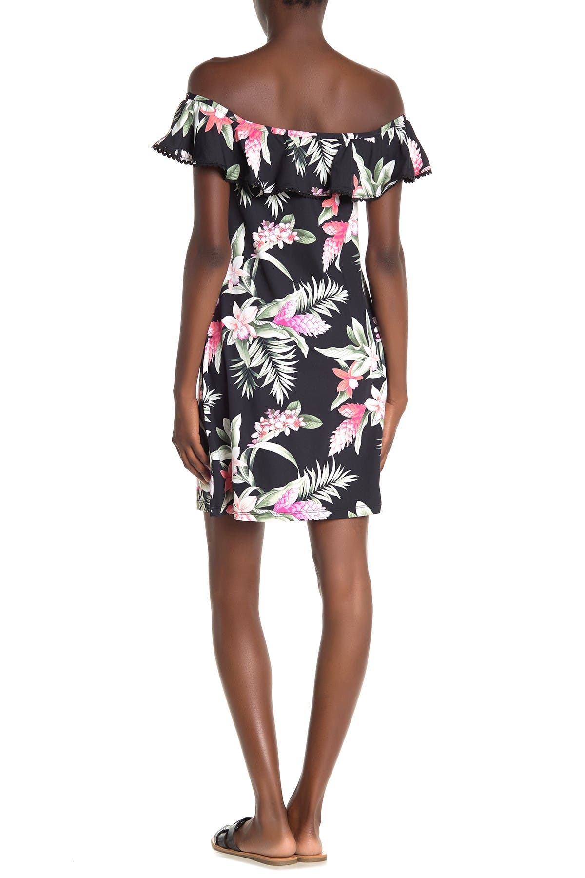 ginger flowers ruffle swim dress