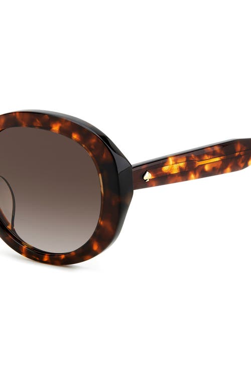 Kate Spade Avah 56mm Gradient Round Sunglasses In Havana/brown Gradient