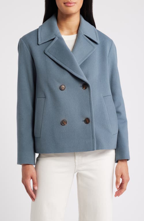 Shop Fleurette Barri Wool Crop Peacoat In Mermaid