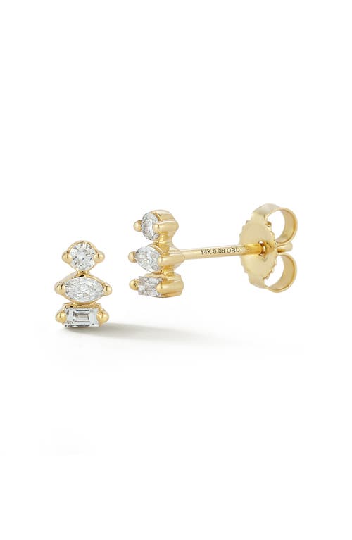 Alexa Jordyn Diamond Stud Earrings in Yellow Gold