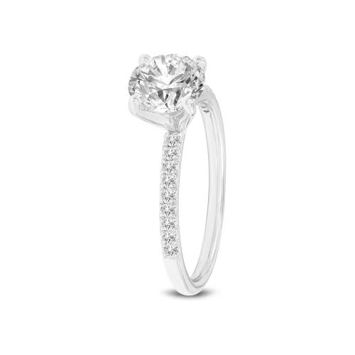 Asany Love Grown Collection 14k White Gold Round Cut Lab Grown Diamond Classic Engagement Ring In 14k White Gold