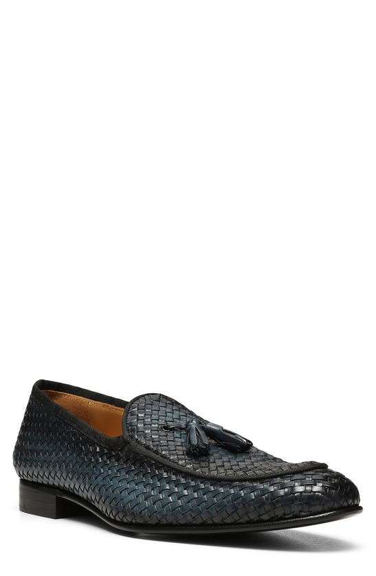 Donald Pliner Spirro Woven Tassel Loafer In Navy