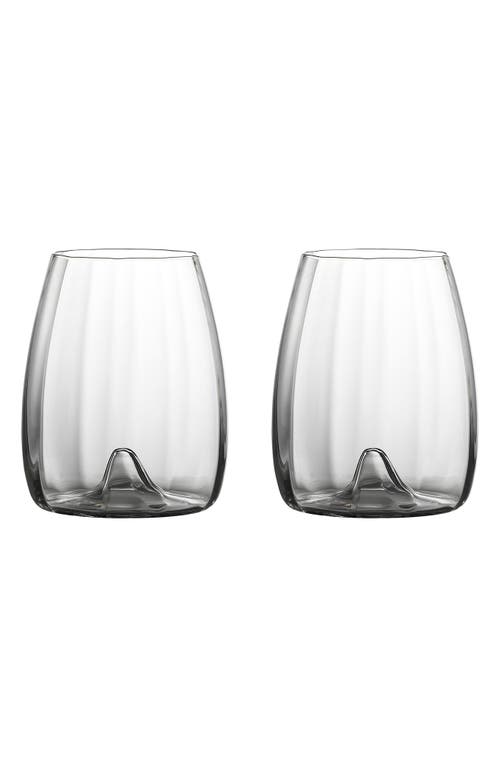 Waterford Elegance Optic Set of 2 Lead Crystal Stemless Wine Glasses in Clear at Nordstrom