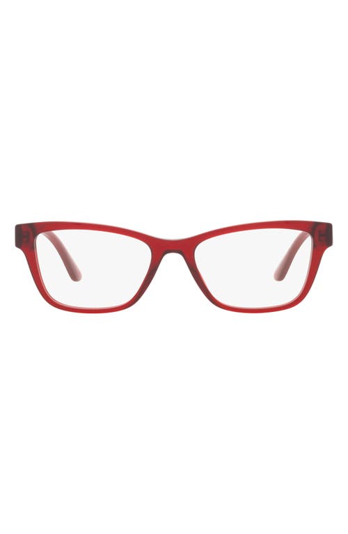 Versace 55mm Pillow Optical Glasses in Transparent Red at Nordstrom