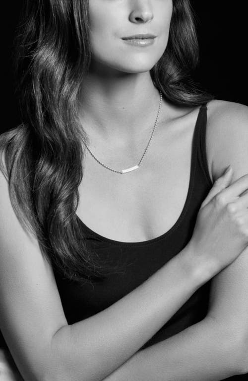 Lagos Sterling Silver Caviar Spark Diamond Bar & Ball Chain Necklace, 16 In Silver/diamond