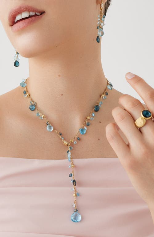 Marco Bicego Paradise Mixed Topaz Lariat Necklace In 18k Yellow Gold