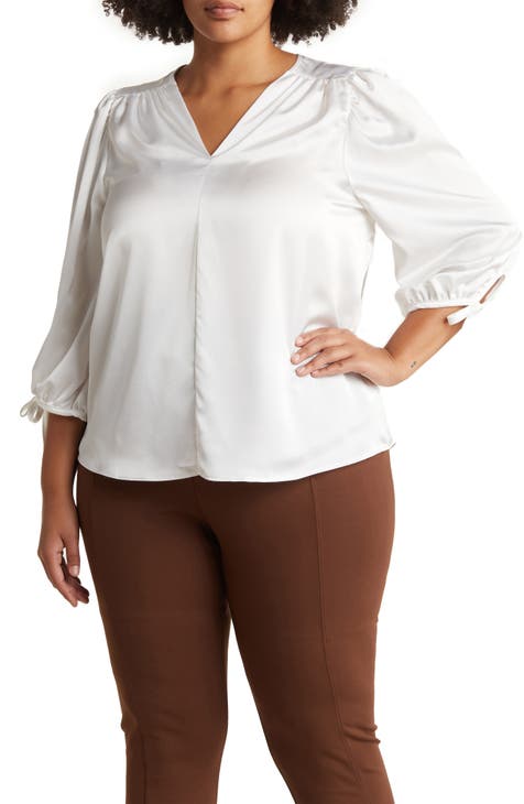 Beige Plus-Size Tops for Women