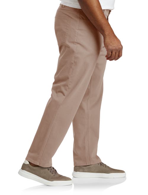 Oak Hill By Dxl Straight-fit 5-pocket Pants In Natural Brown
