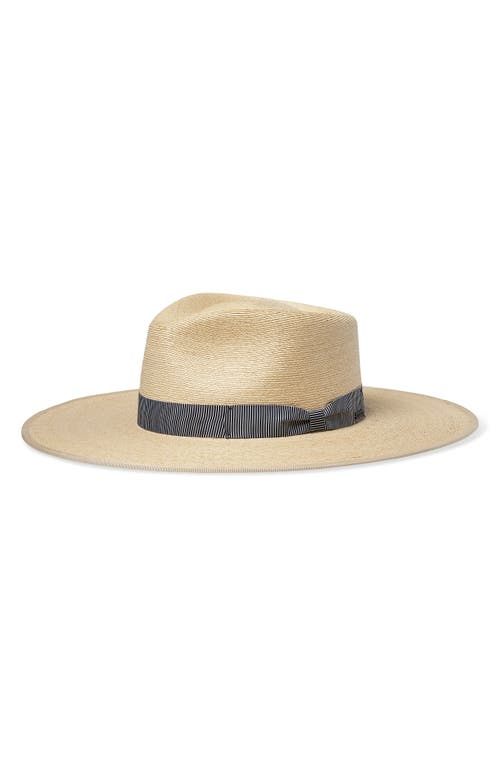 Brixton Jo Straw Rancher Hat In Natural/black/white