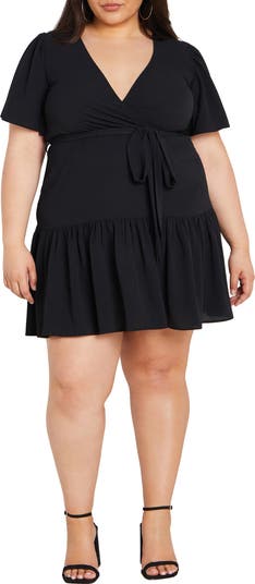 Ruffle Trim Jersey Dress