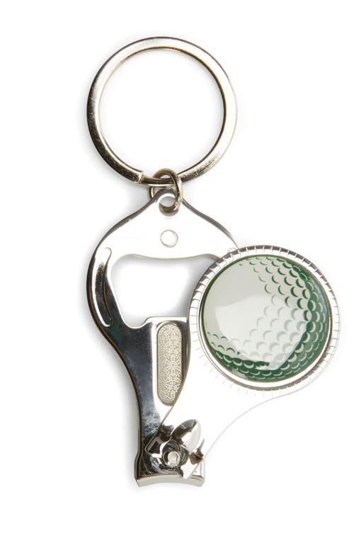 Shop Kikkerland Design 4-in-1 Golf Nail Clipper & Bottle Opener Key Ring In Green Multi