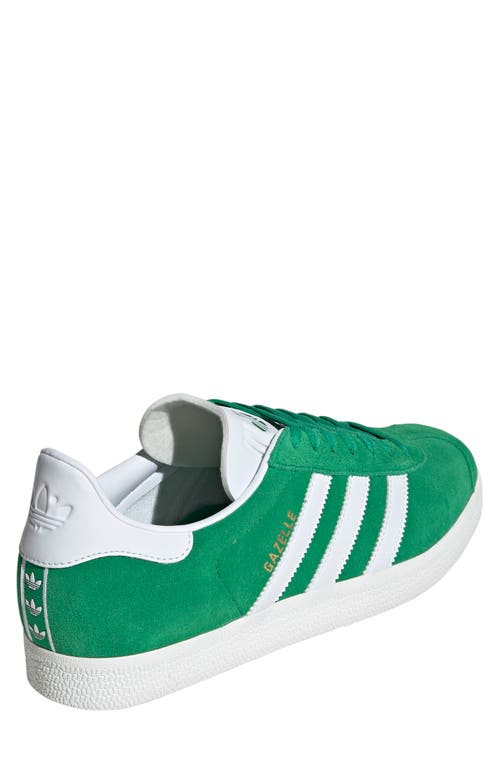 Shop Adidas Originals Adidas Gazelle Sneaker In Green/white/white