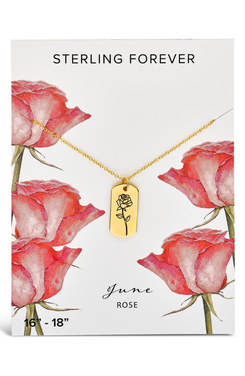 Sterling Forever Birth Flower Pendant Necklace In Gold/june