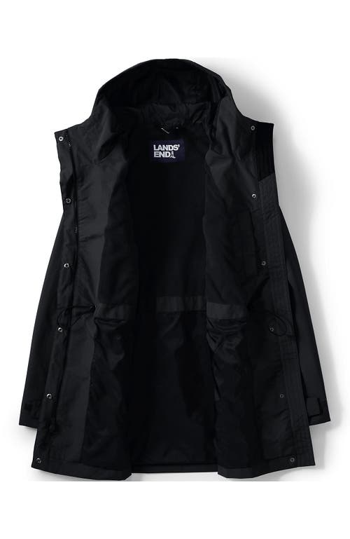 Shop Lands' End Squall Hooded Waterproof Raincoat In Black