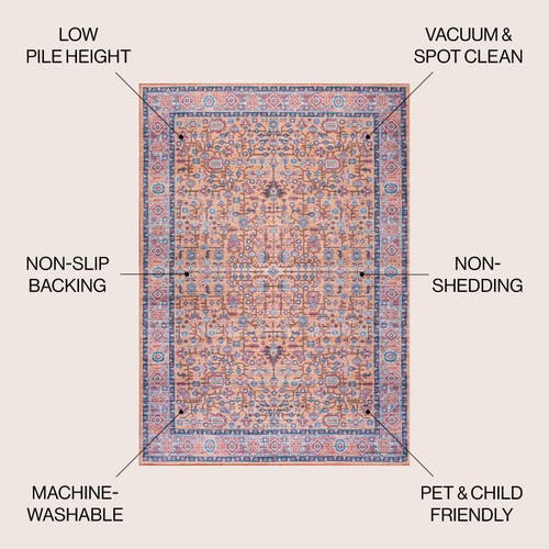 Jonathan Y Kemer All-over Persian Machine-washable Area Rug In Multi