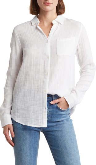 beachlunchlounge Alessia Long Sleeve Cotton Button-Up Shirt | Nordstromrack