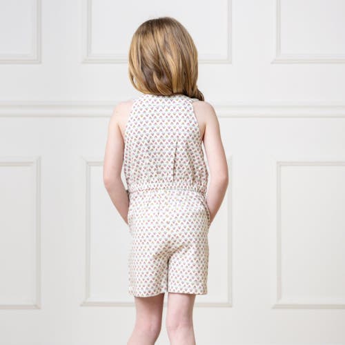 Shop Hope & Henry Girls' Halter Button Front Linen Romper, Toddler In Provence Mini Floral