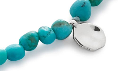 Shop Monica Vinader Rio Turquoise Beaded Necklace In Sterling Silver/turquoise