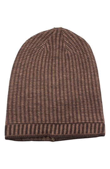 Portolano Stitch Slouchy Knit Beanie In Espresso/sable