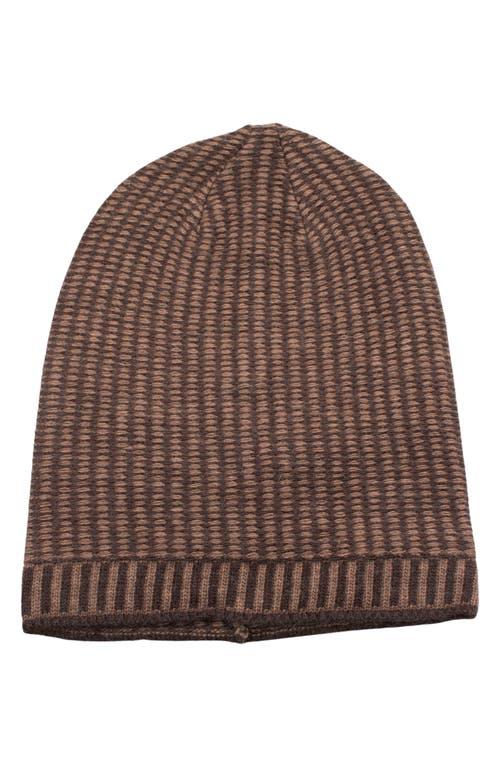 Portolano Stitch Slouchy Knit Beanie In Espresso/sable