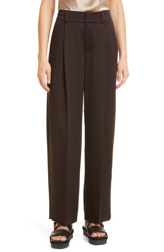 Vince Tailored Wide Leg Trousers In Black