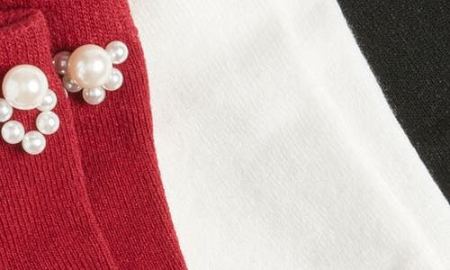 Stems Assorted 3-pack Faux Pearl Embellished Ankle Socks In Black Multi