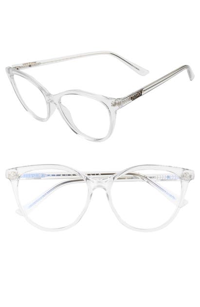 Quay X Chrissy Teigen All Nighter 50mm Blue Light Blocking Optical Glasses In Clear/ Blue Light