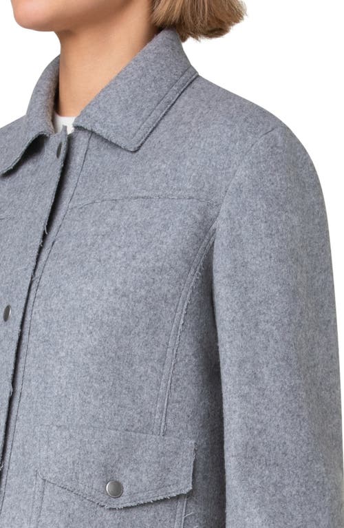 Shop Akris Punto Felted Wool Blend Short Jacket In Titan