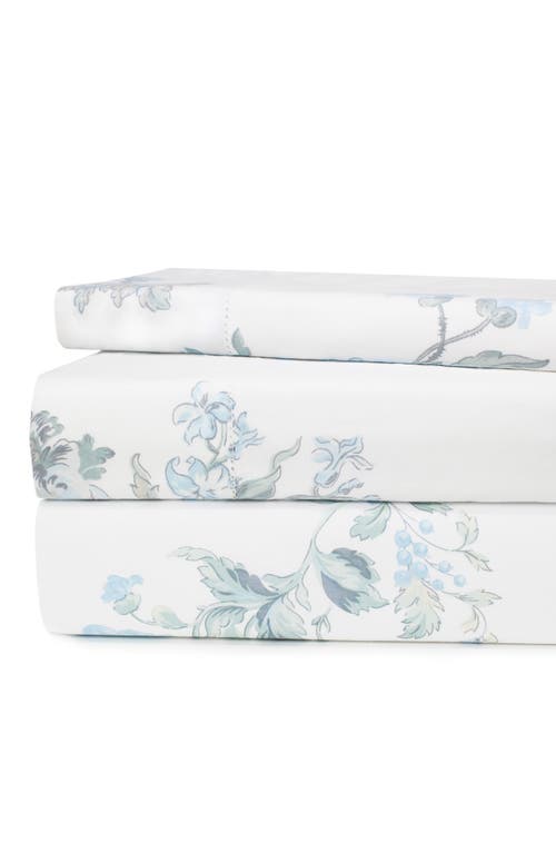 Melange Home Rose 200 Thread Count Percale Cotton Sheet Set In Blue