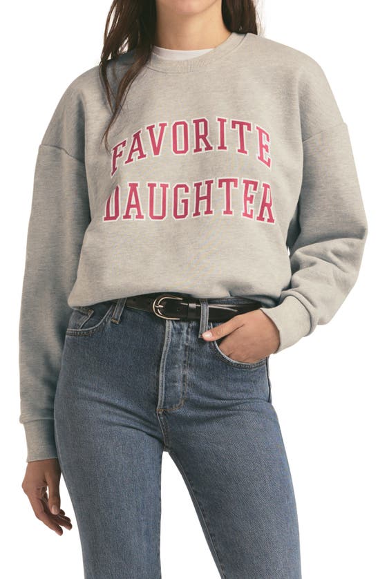 Shop Favorite Daughter Collegiate Cotton Blend Sweatshirt In Heather Grey