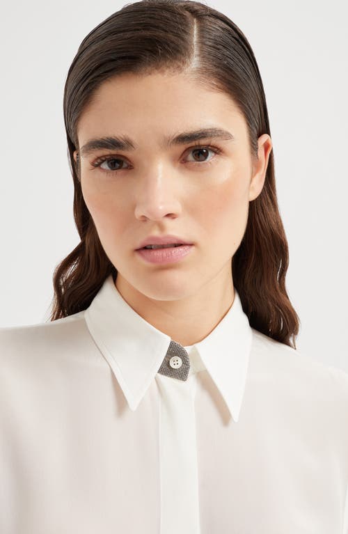 Shop Brunello Cucinelli Crêpe De Chine Shirt In White