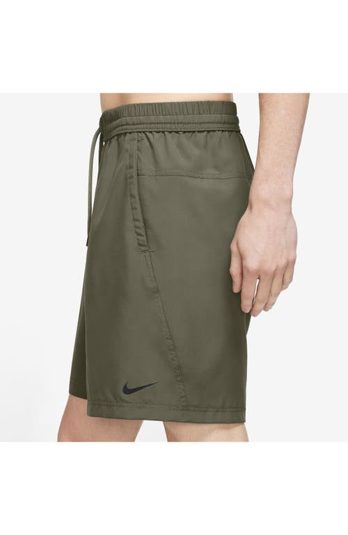 Shop Nike Dri-fit Form Athletic Shorts In Medium Olive/black