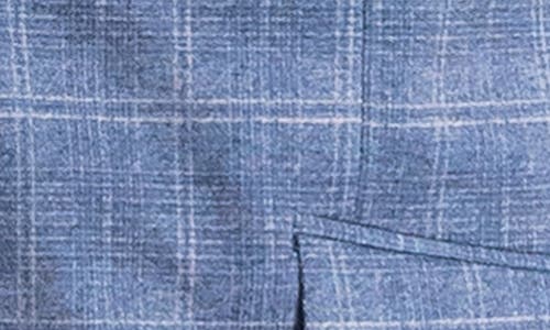 Savile Row Co Blue Plaid Knit Sport Coat In Blue