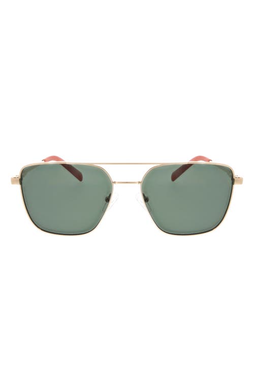 Shop Hurley 57mm Polarized Pilot Sunglasses In Gold/green
